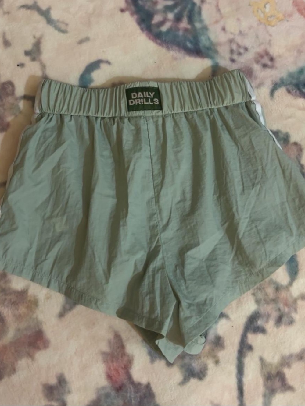 Daily Drills Sage Green Athletic Shorts with Elastic Waist